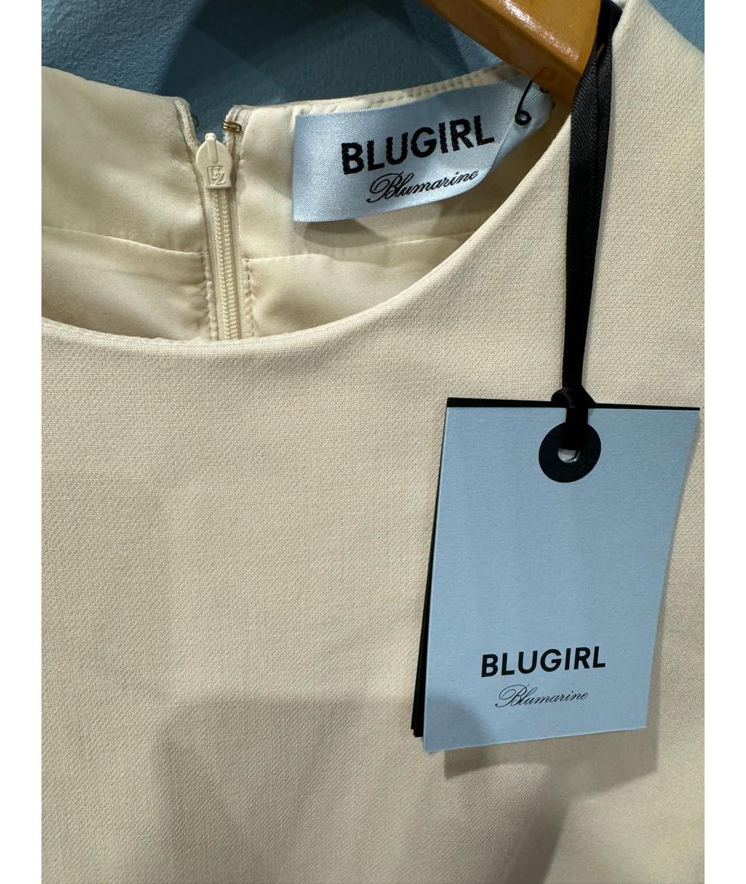 BLUMARINE Бежевое вискозное повседневное платье, фото 3