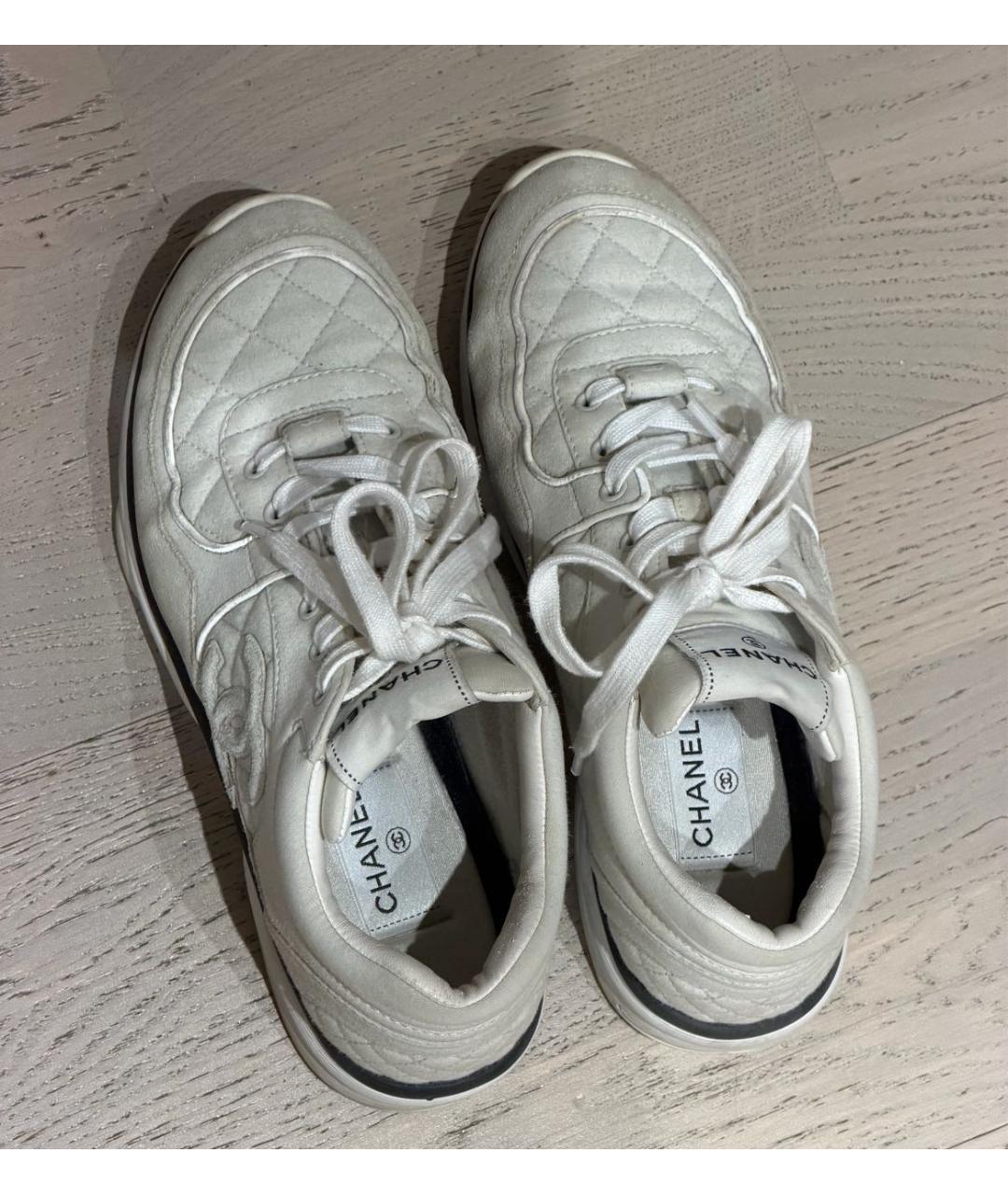 CHANEL Бежевые текстильные кроссовки, фото 3