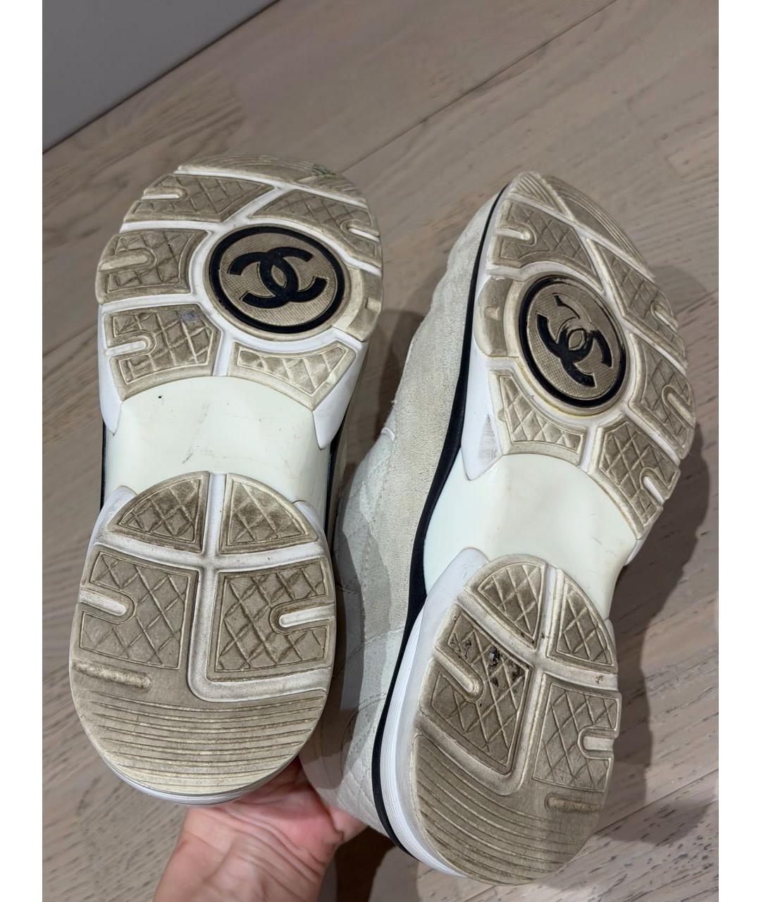 CHANEL Бежевые текстильные кроссовки, фото 6