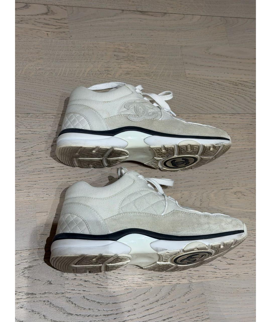 CHANEL Бежевые текстильные кроссовки, фото 5