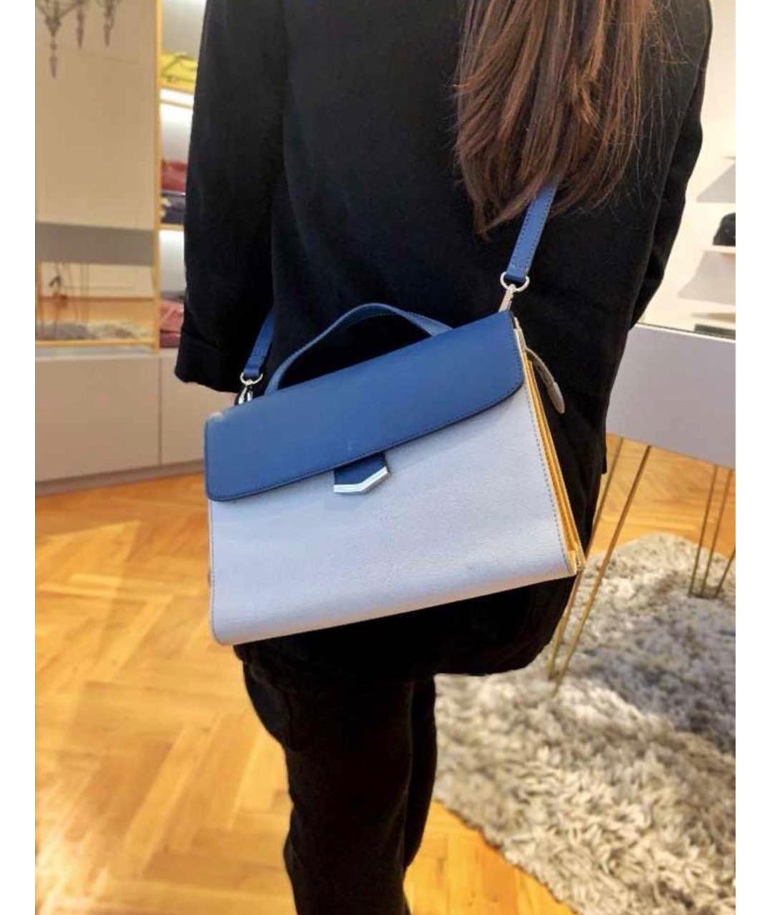 FENDI Темно-синяя кожаная сумка через плечо, фото 4