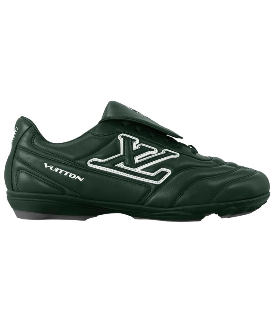 LOUIS VUITTON Зеленые кожаные низкие кроссовки / кеды, фото 1
