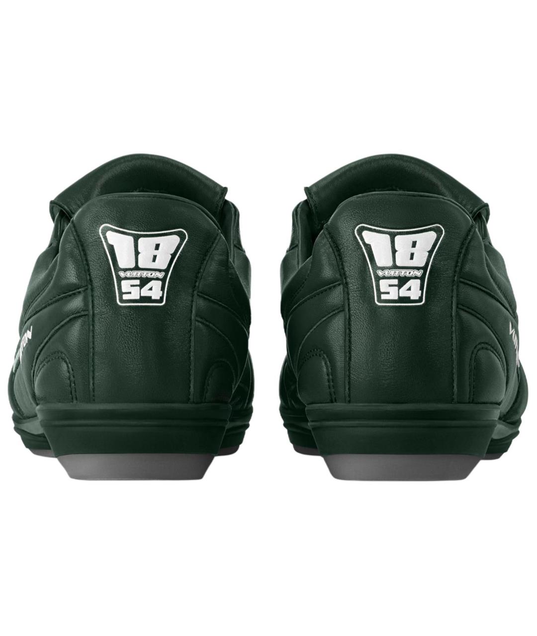 LOUIS VUITTON Зеленые кожаные низкие кроссовки / кеды, фото 5