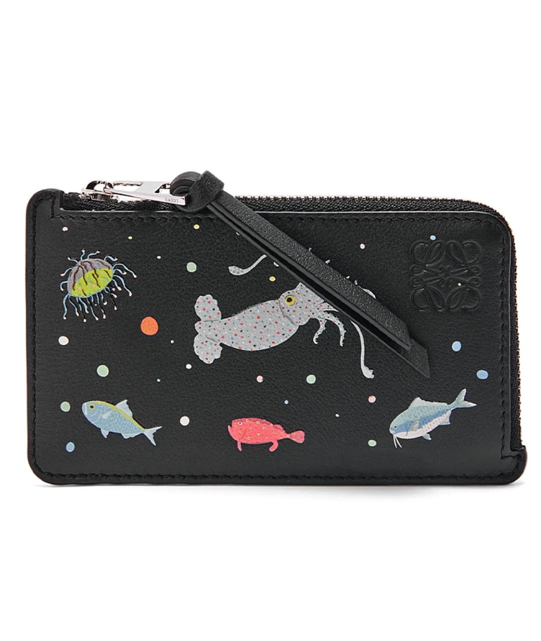 LOEWE Черный кожаный кардхолдер, фото 1