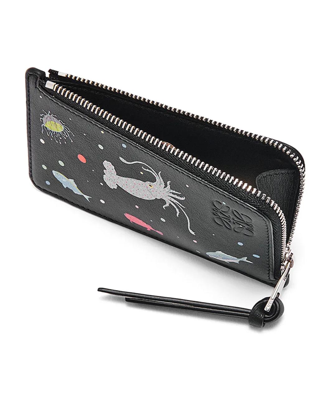 LOEWE Черный кожаный кардхолдер, фото 3