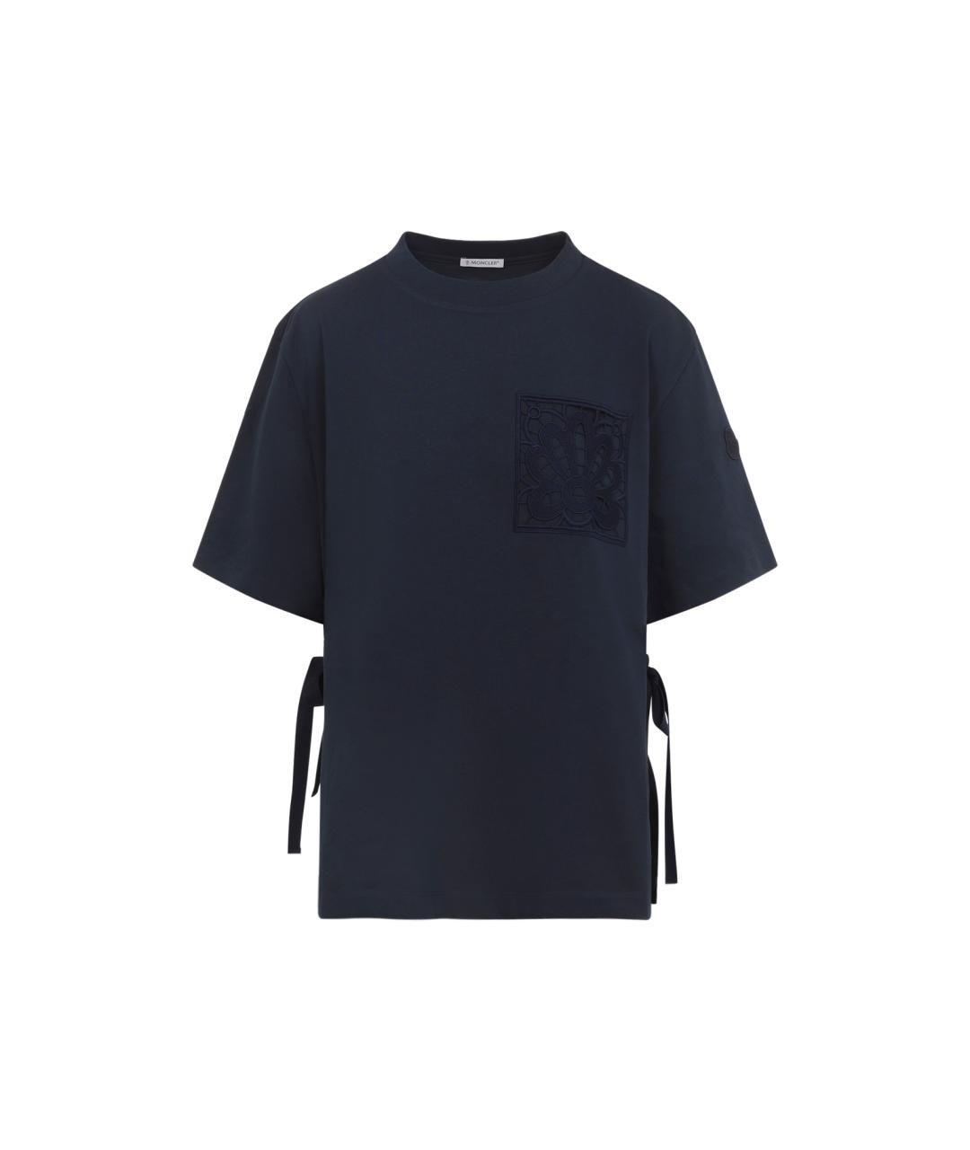MONCLER Синяя хлопковая футболка, фото 1