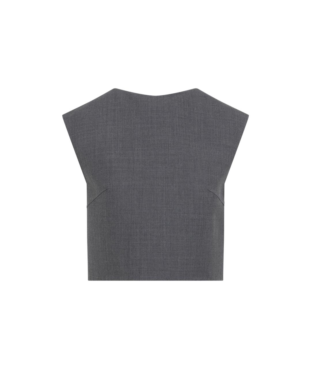 JIL SANDER Серая шерстяная футболка, фото 1