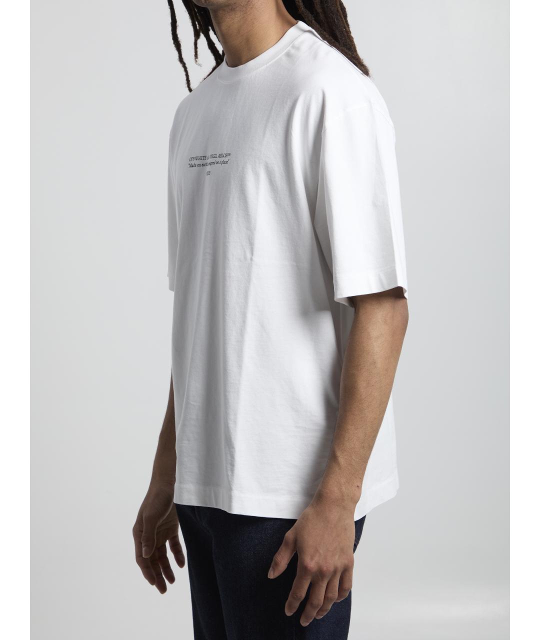 OFF-WHITE Белая хлопковая футболка, фото 2