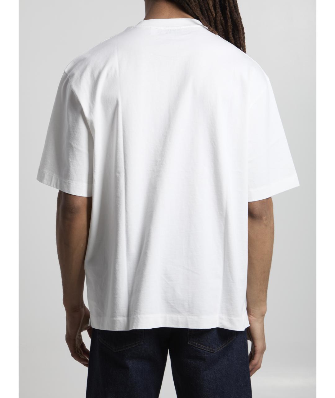 OFF-WHITE Белая хлопковая футболка, фото 4