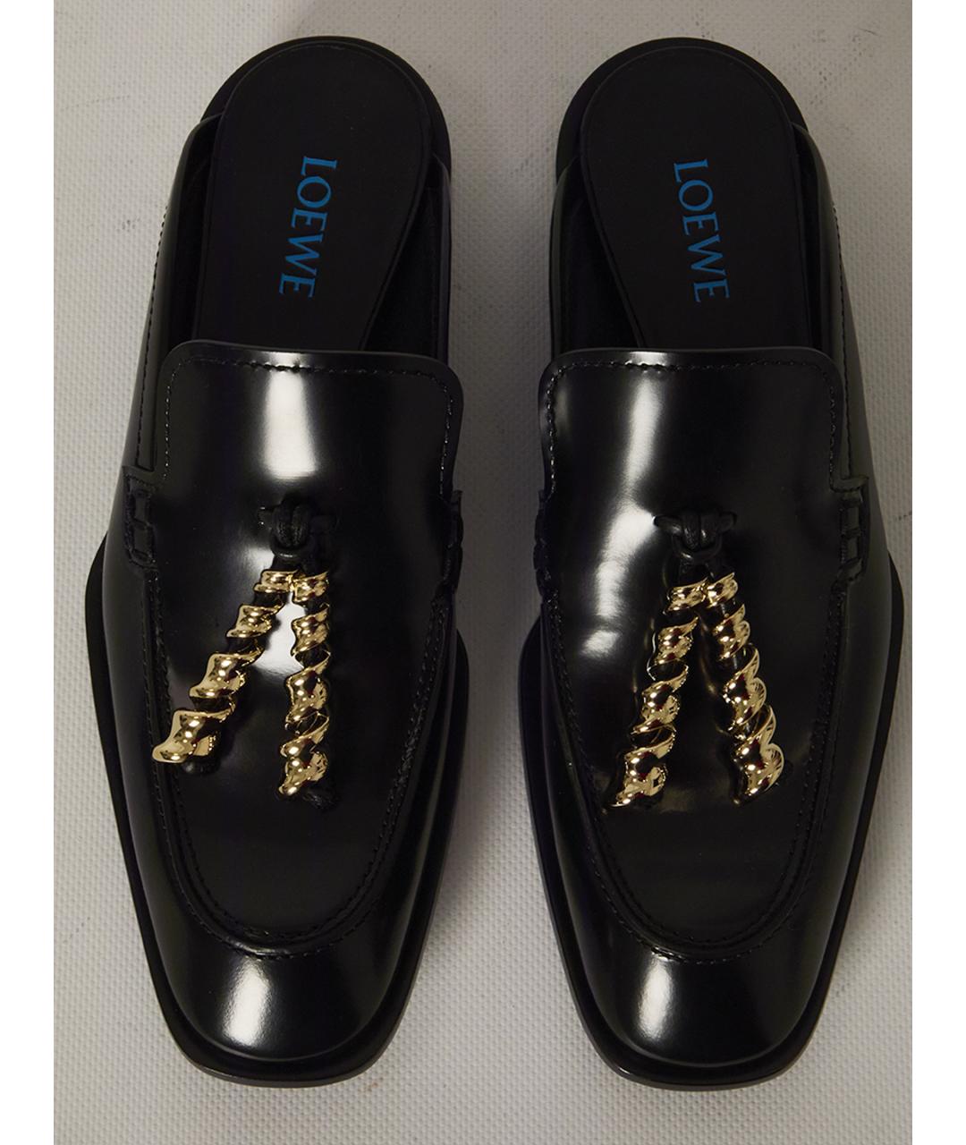 LOEWE Черные кожаные лоферы, фото 5