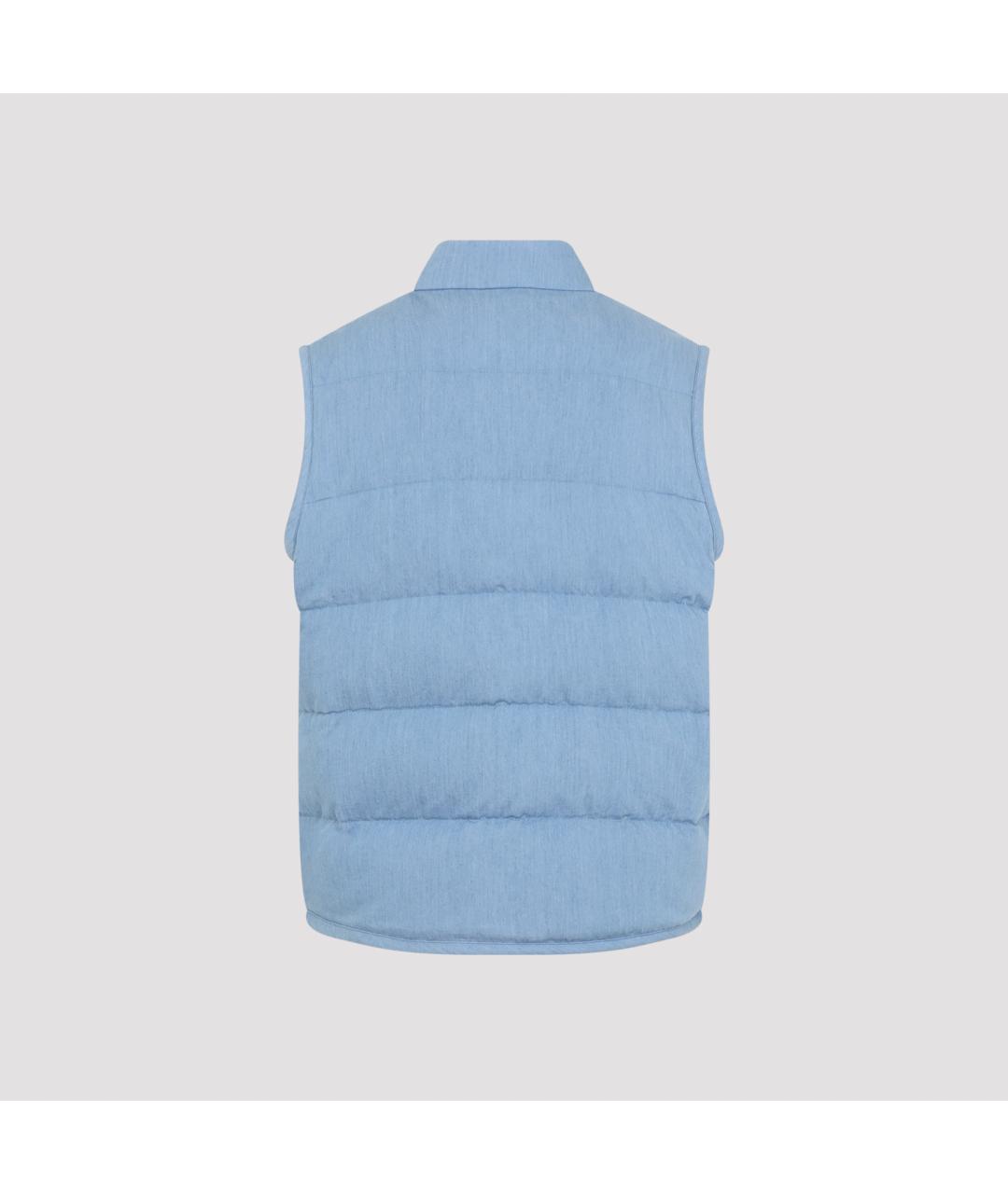 MONCLER Голубой полиэстеровый жилет, фото 3