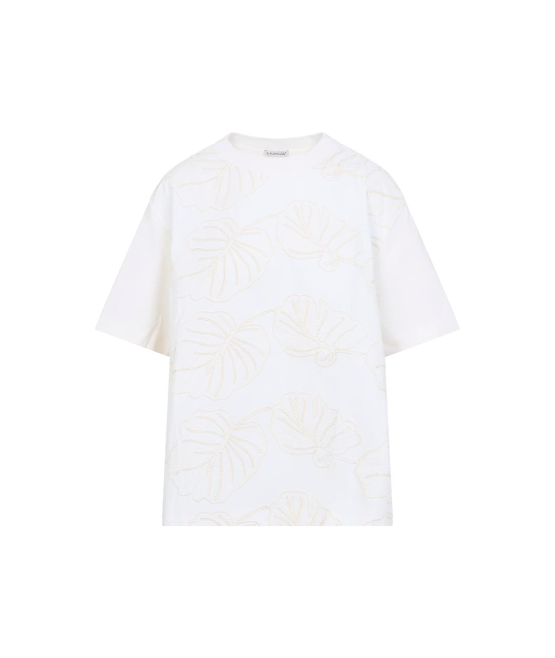 MONCLER Белая хлопковая футболка, фото 1