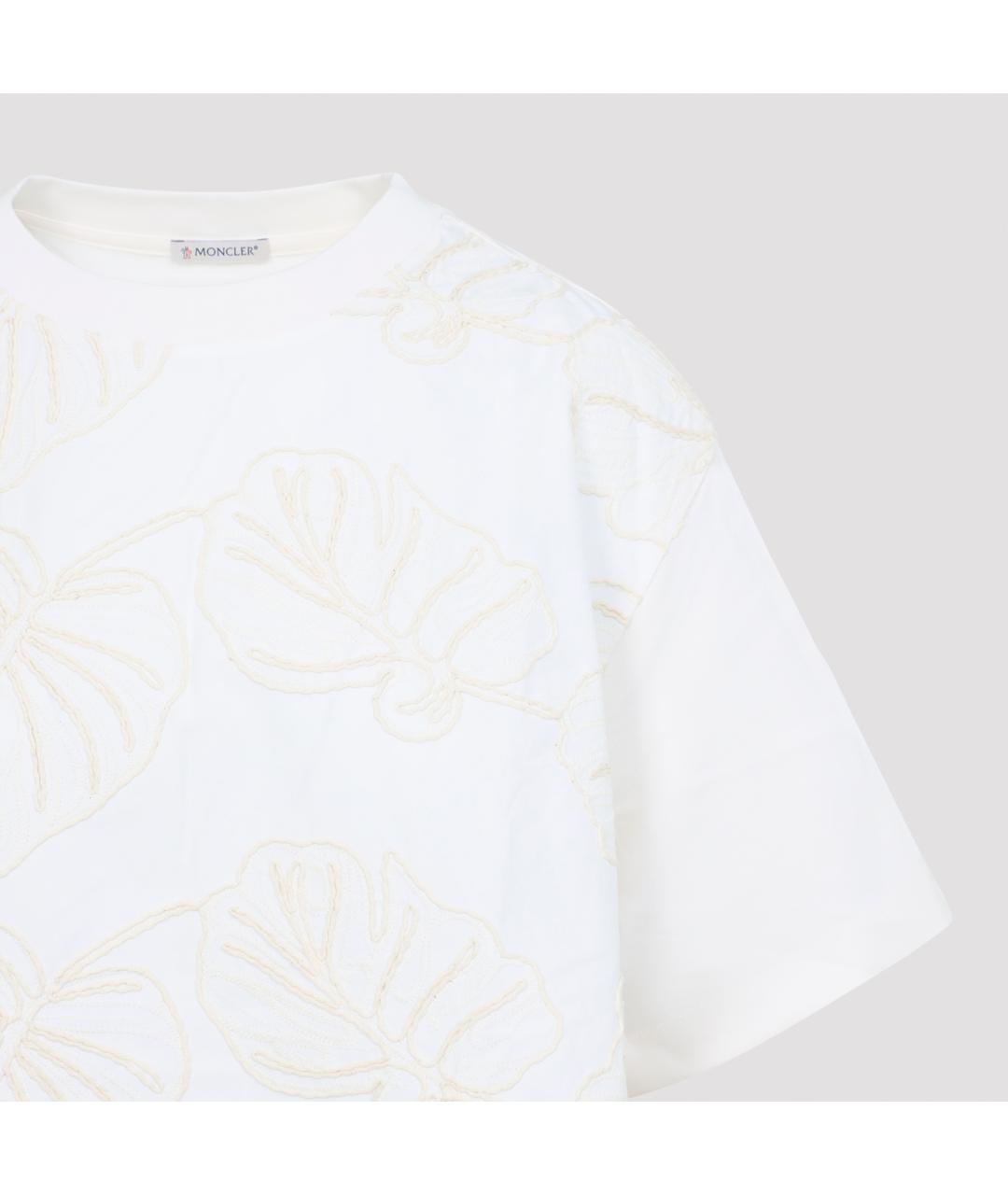 MONCLER Белая хлопковая футболка, фото 3