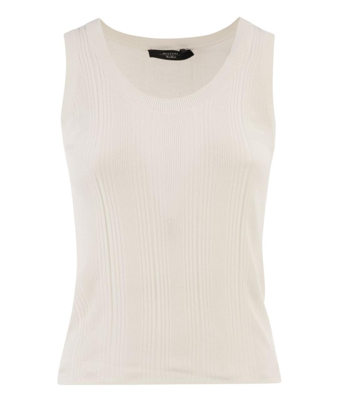 WEEKEND MAX MARA Белая вискозная майка, фото 1