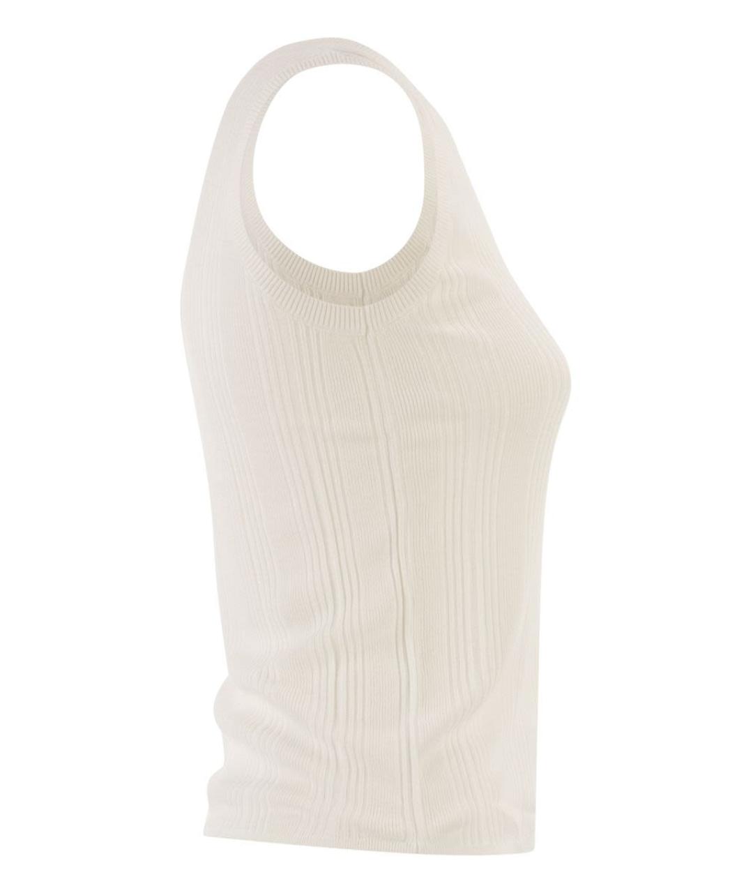 WEEKEND MAX MARA Белая вискозная майка, фото 3