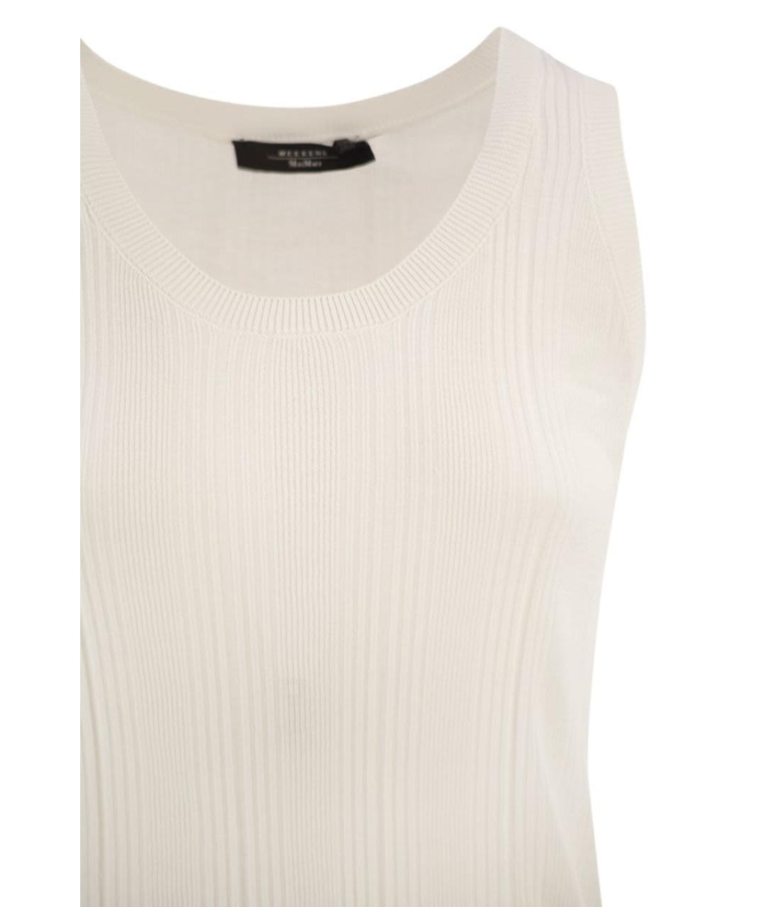 WEEKEND MAX MARA Белая вискозная майка, фото 4