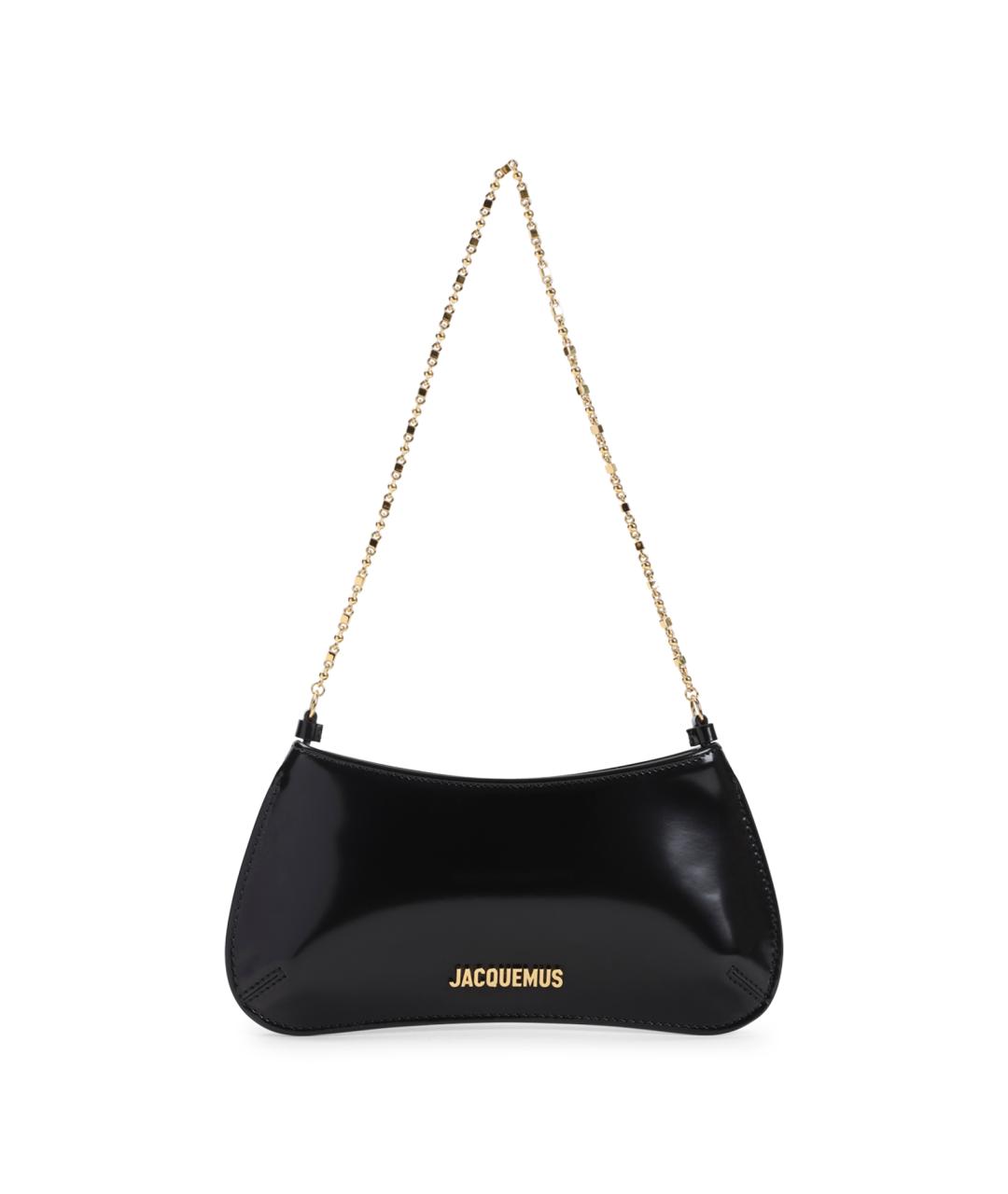JACQUEMUS Черная кожаная сумка с короткими ручками, фото 1