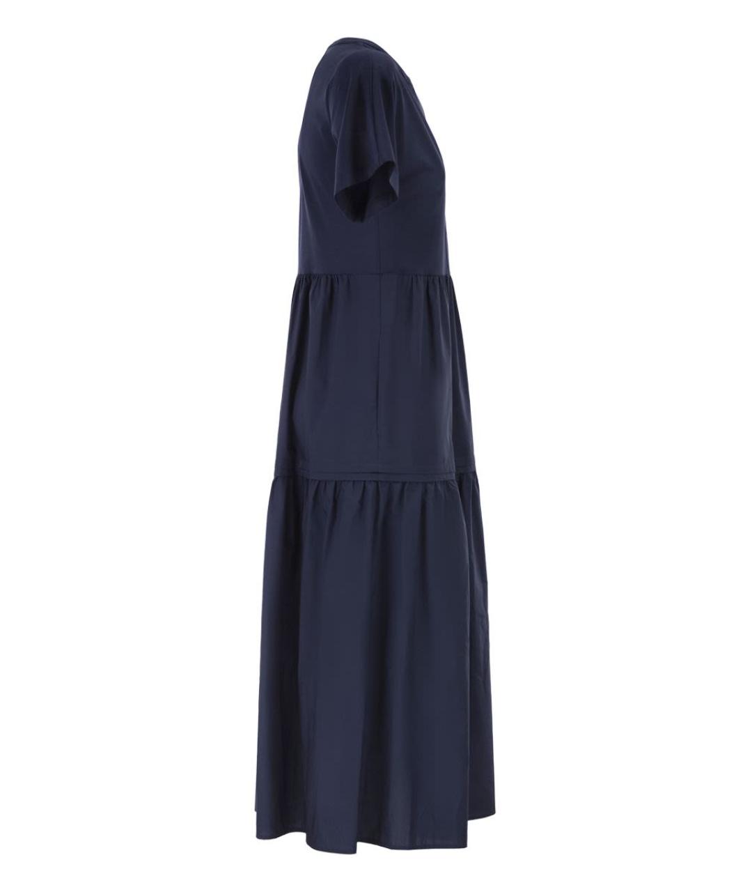 WEEKEND MAX MARA Синее хлопковое повседневное платье, фото 3