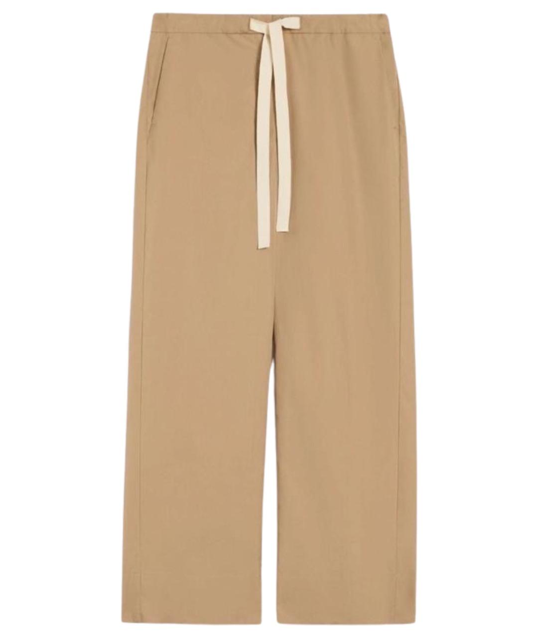 'S MAX MARA Бежевые хлопковые прямые брюки, фото 1