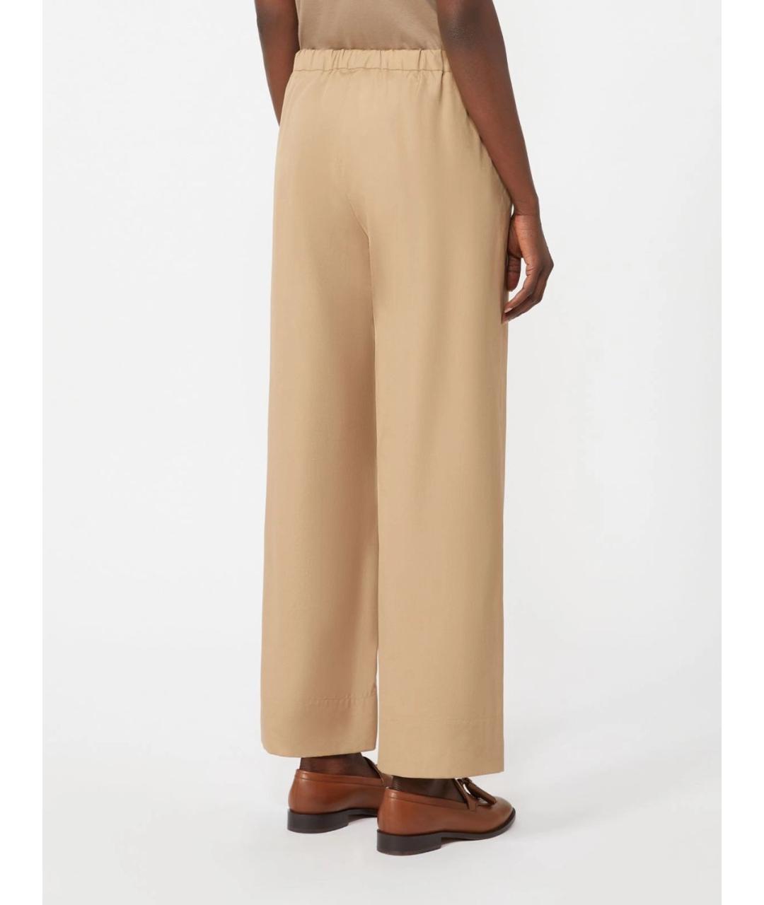 'S MAX MARA Бежевые хлопковые прямые брюки, фото 4