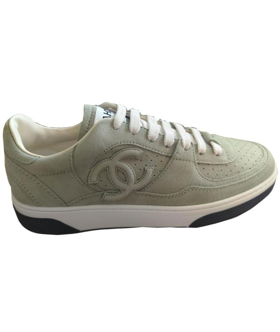 CHANEL Зеленые кожаные кроссовки, фото 2