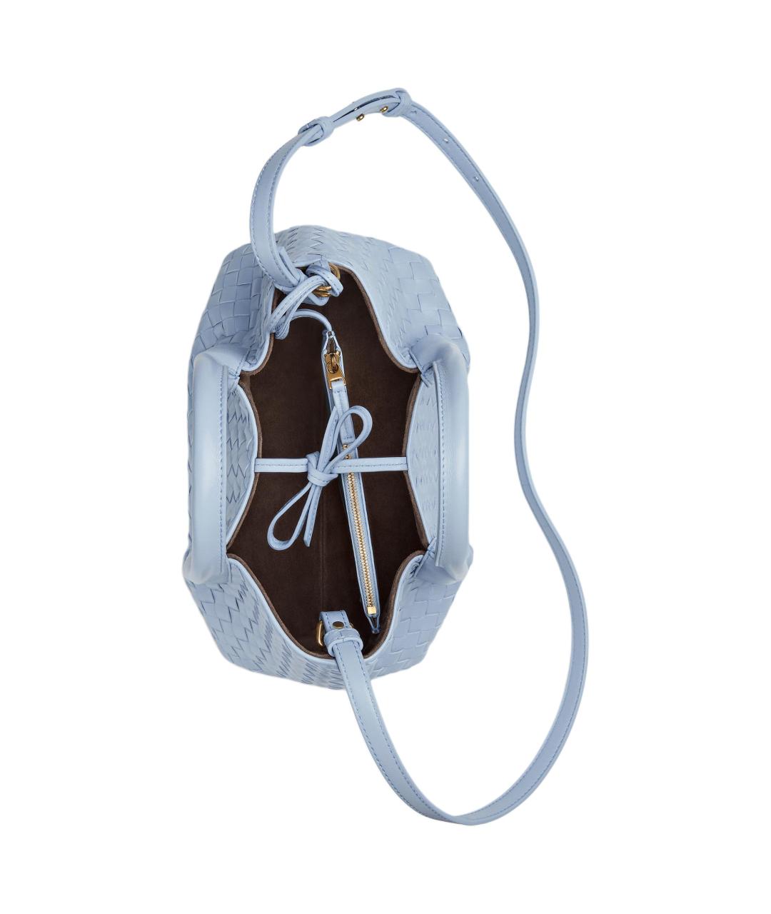 BOTTEGA VENETA Голубая кожаная сумка через плечо, фото 2