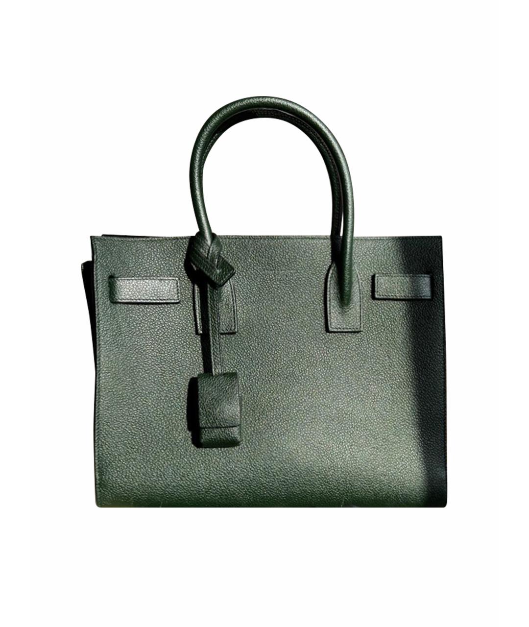 SAINT LAURENT Хаки кожаная сумка через плечо, фото 1