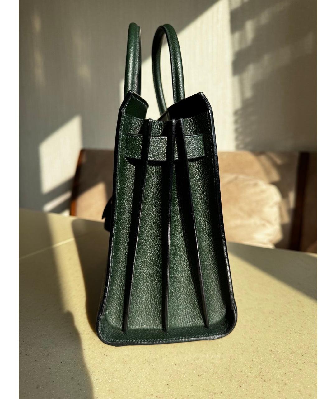 SAINT LAURENT Хаки кожаная сумка через плечо, фото 3