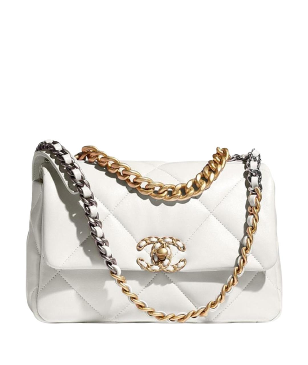 CHANEL Белая кожаная сумка через плечо, фото 1