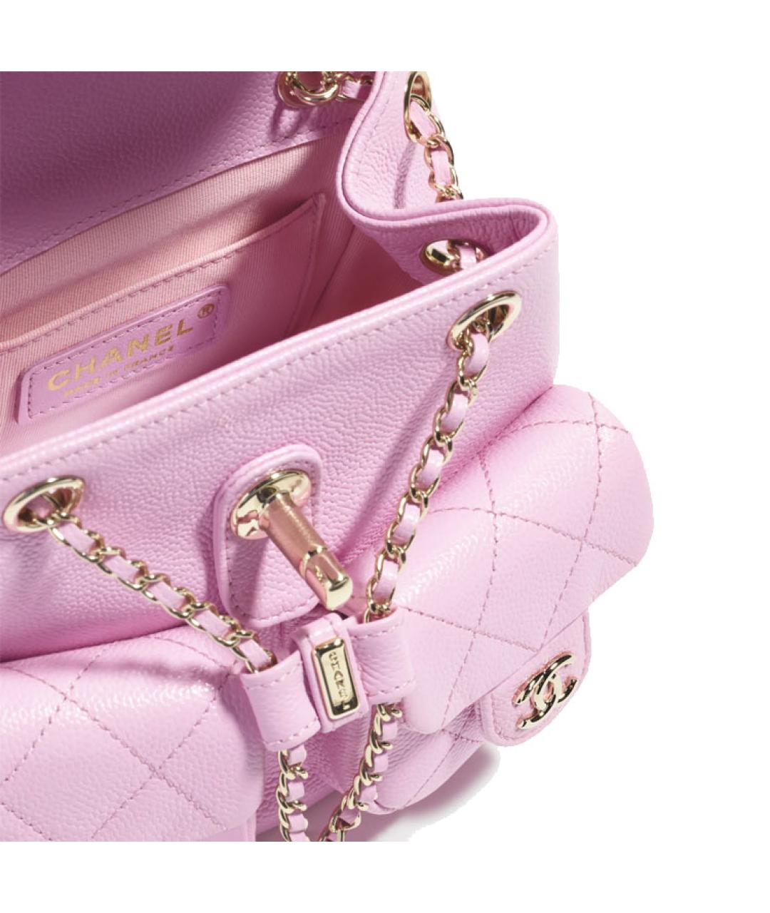 CHANEL Розовый кожаный рюкзак, фото 4