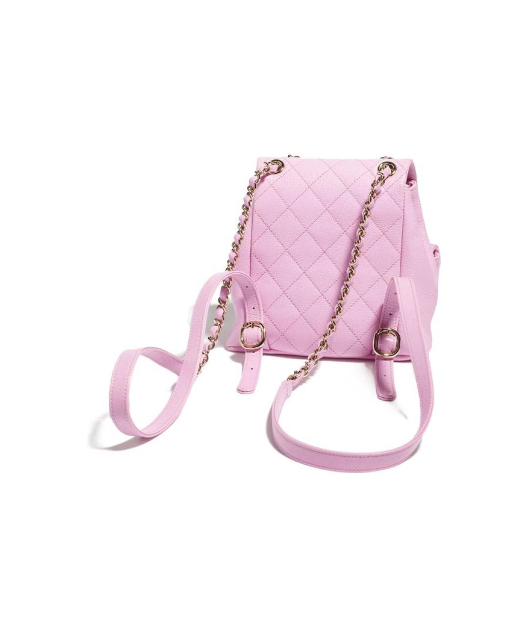 CHANEL Розовый кожаный рюкзак, фото 3