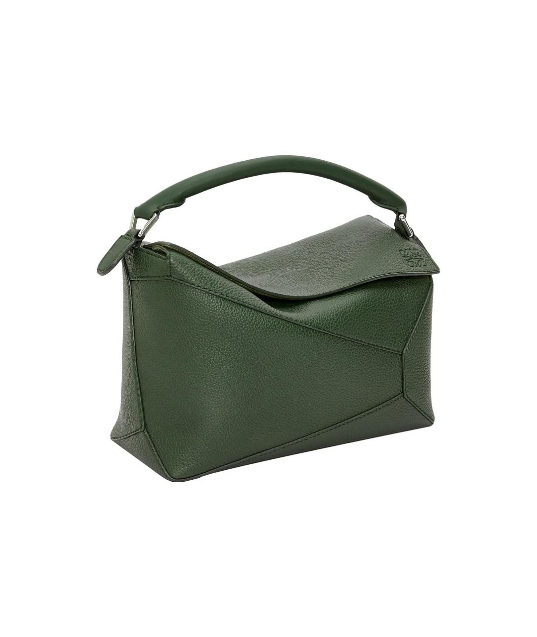 LOEWE Зеленая кожаная сумка на плечо, фото 2