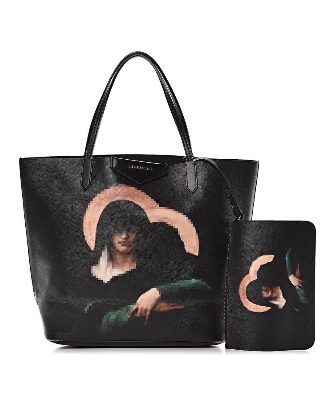 GIVENCHY Черная кожаная сумка тоут, фото 8