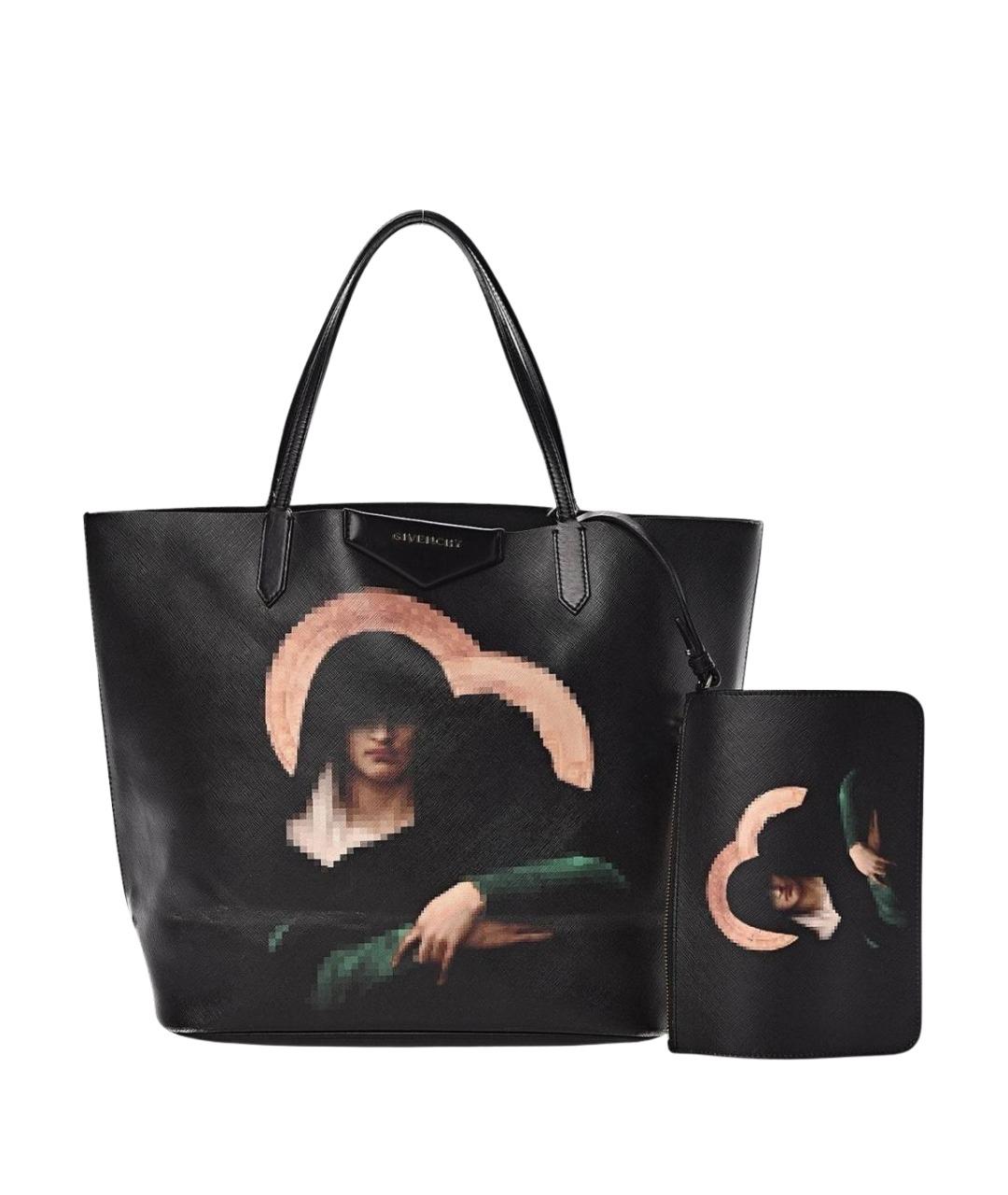 GIVENCHY Черная кожаная сумка тоут, фото 1