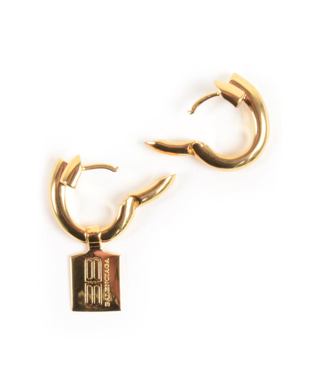 BALENCIAGA Золотые латунные серьги, фото 3