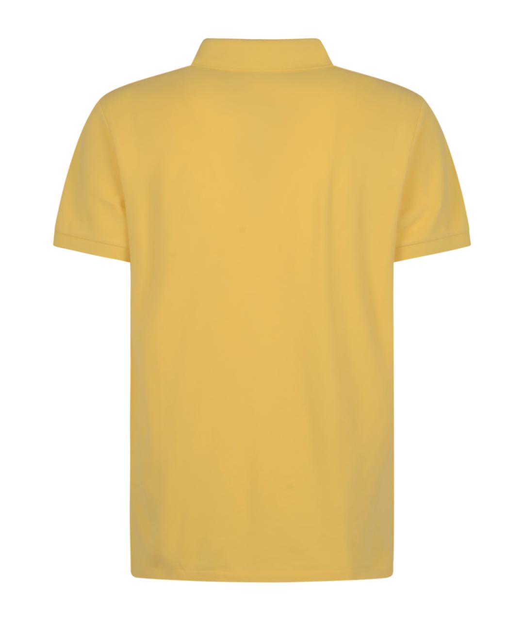 POLO RALPH LAUREN Желтое хлопковое поло с коротким рукавом, фото 2