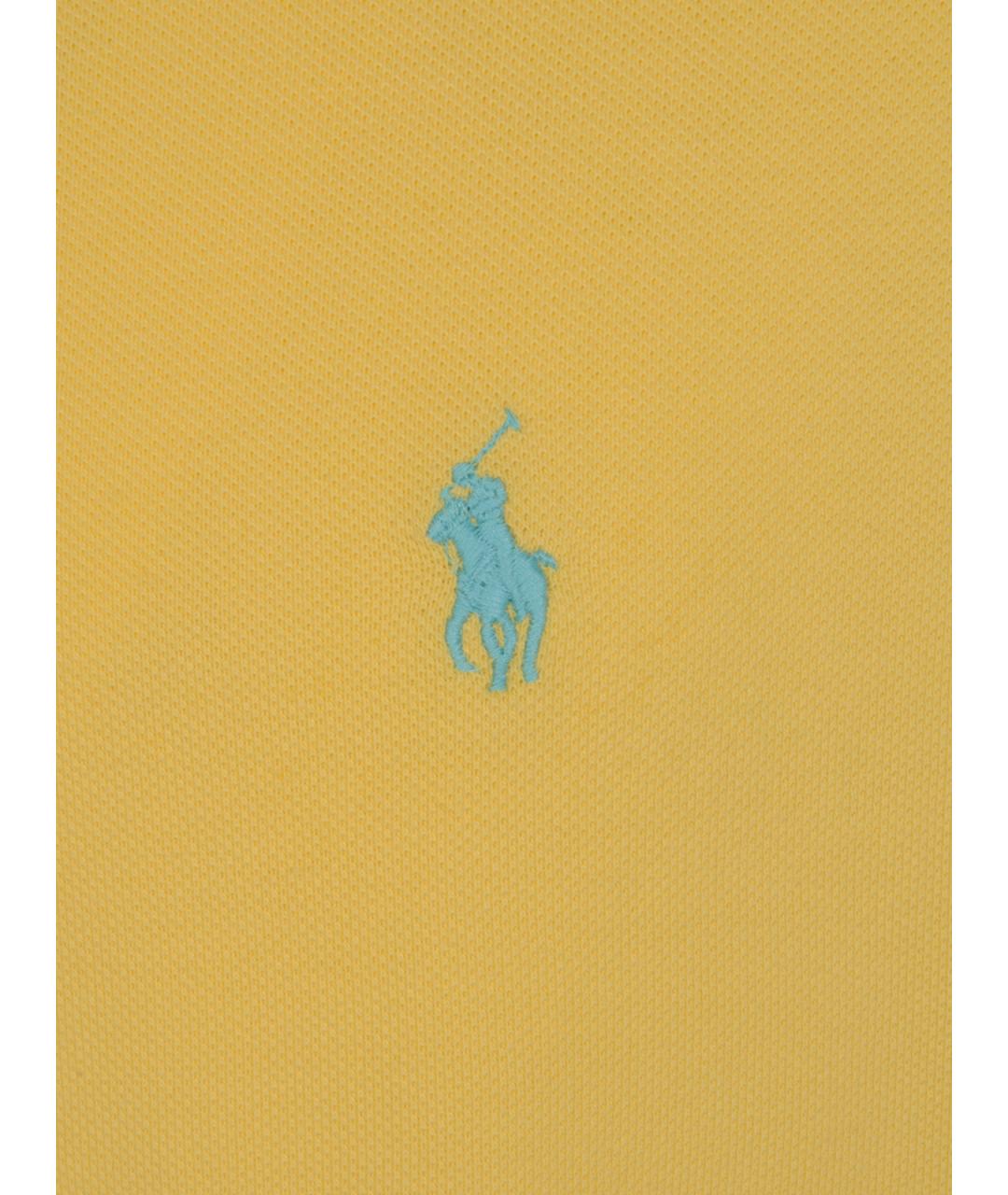 POLO RALPH LAUREN Желтое хлопковое поло с коротким рукавом, фото 3