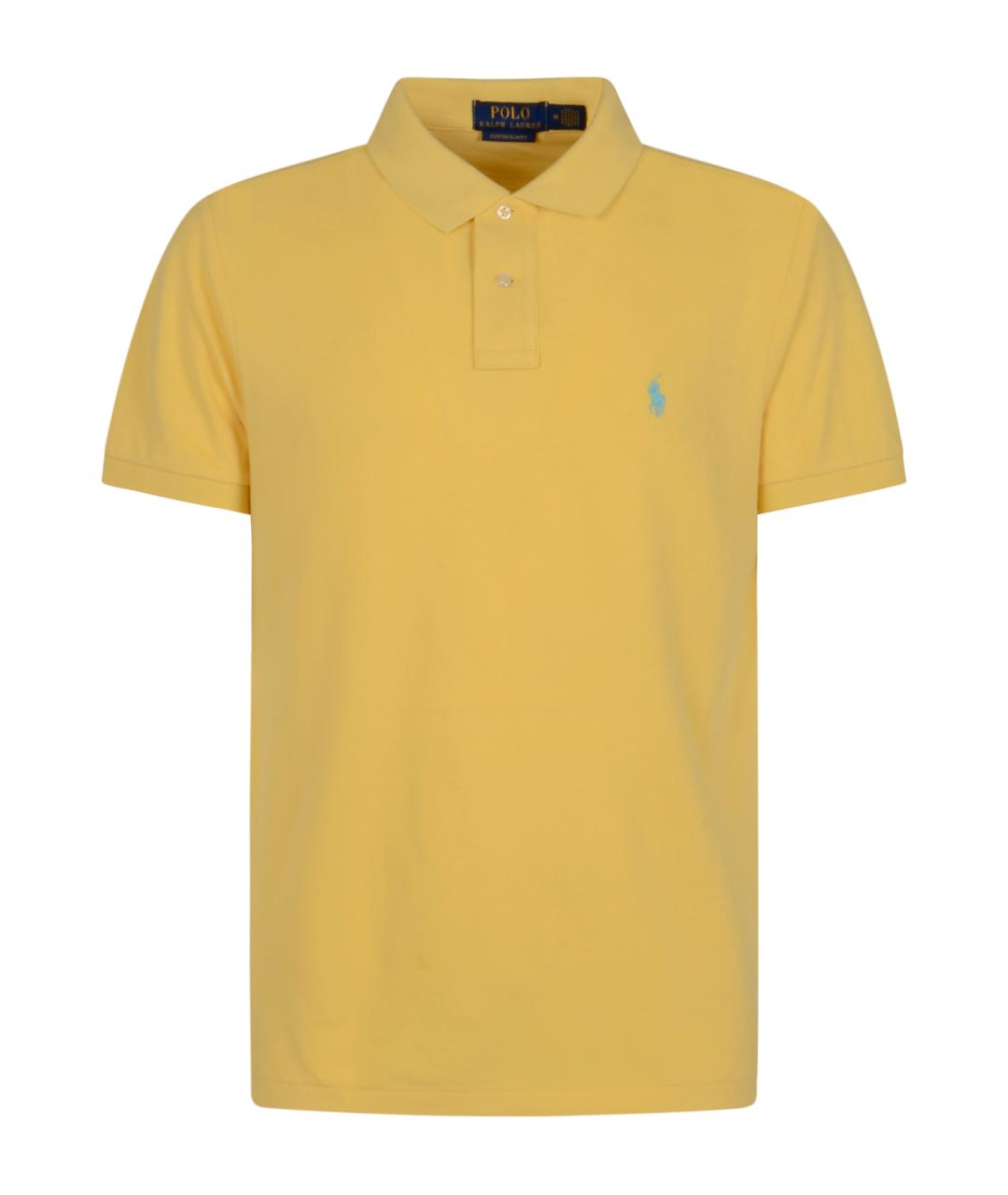 POLO RALPH LAUREN Желтое хлопковое поло с коротким рукавом, фото 1
