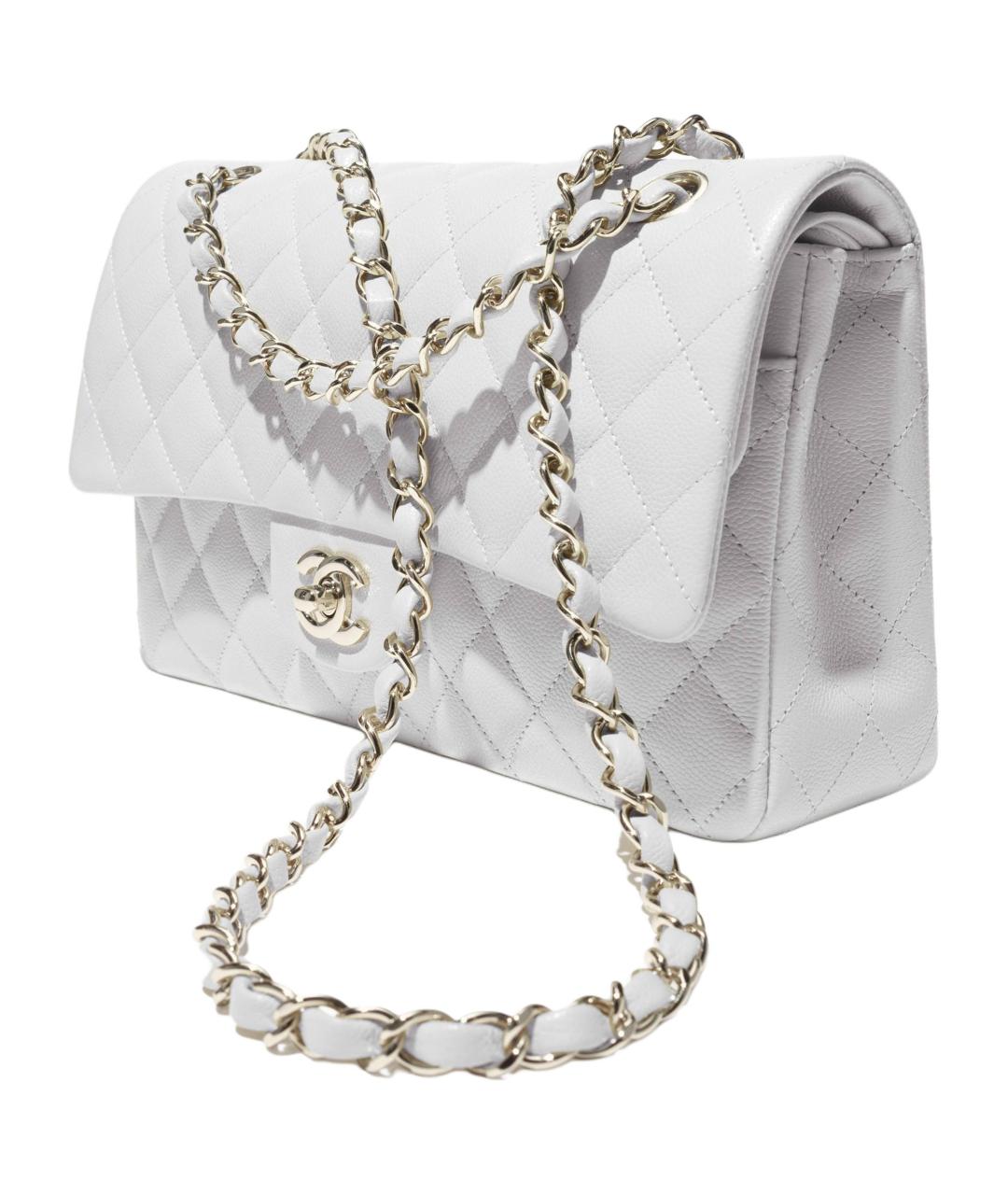 CHANEL Белая кожаная сумка через плечо, фото 3