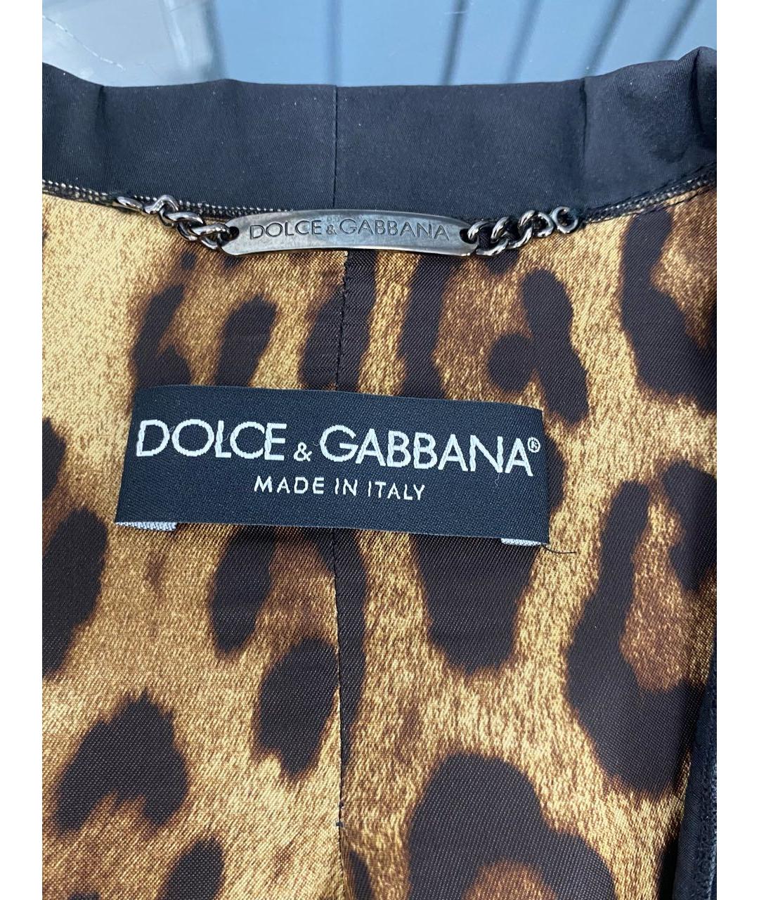 DOLCE&GABBANA Черный шелковый жакет/пиджак, фото 4