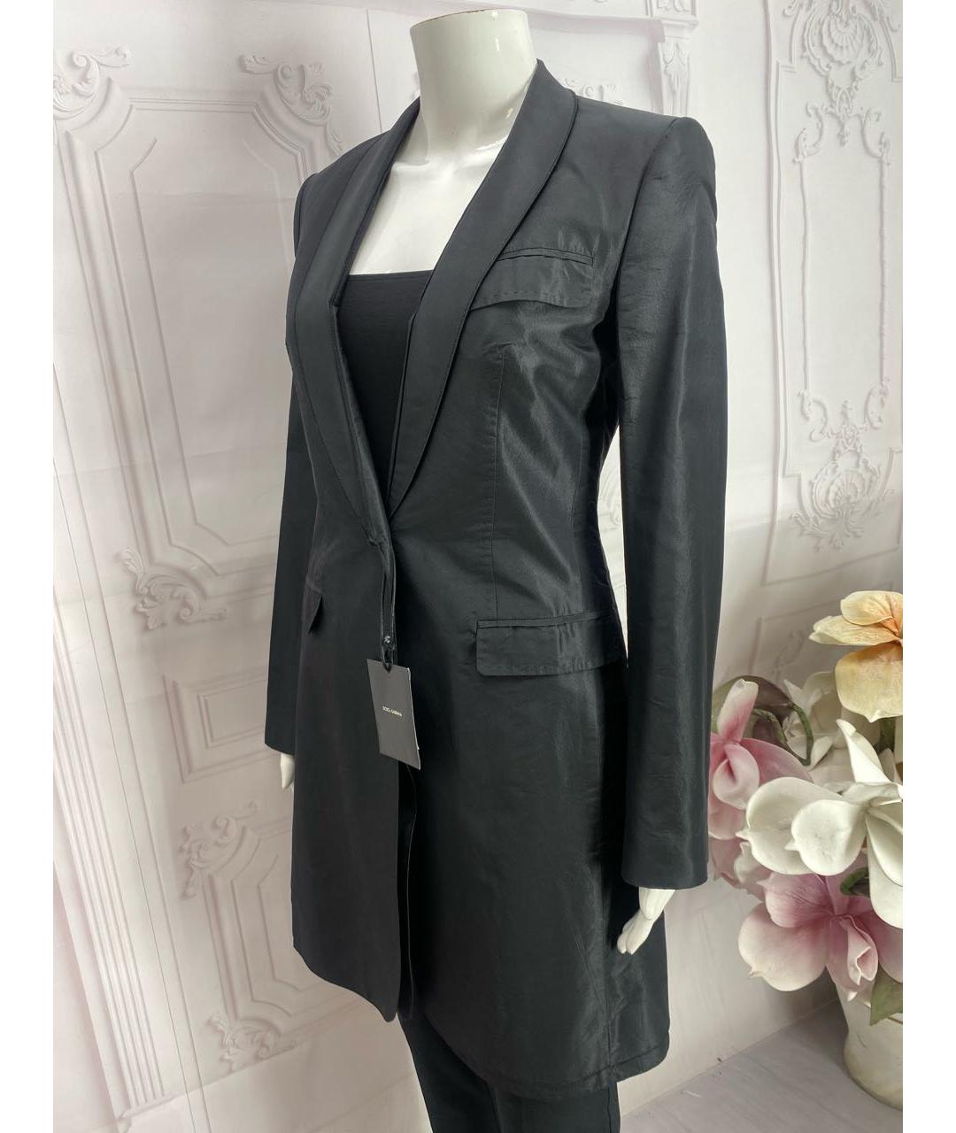 DOLCE&GABBANA Черный шелковый жакет/пиджак, фото 5