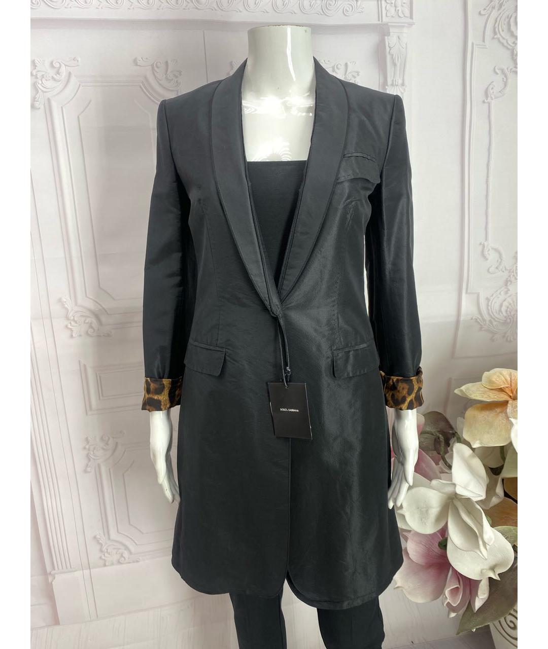 DOLCE&GABBANA Черный шелковый жакет/пиджак, фото 6