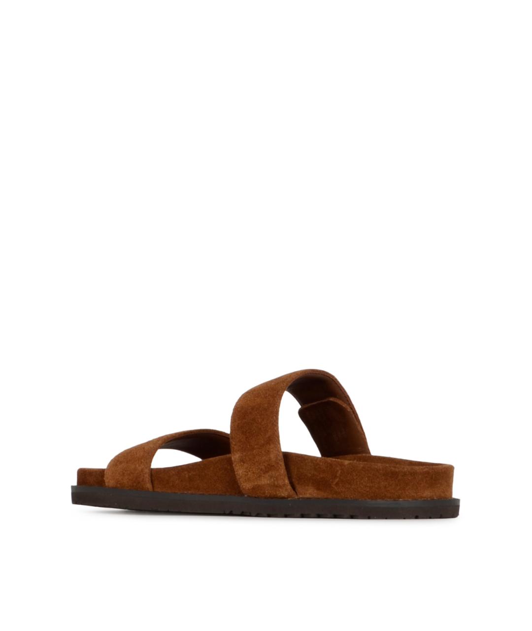 TORY BURCH Коричневые кожаные сандалии, фото 3