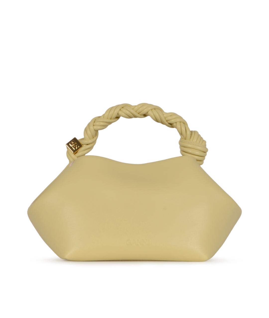 GANNI Желтая синтетическая сумка с короткими ручками, фото 3