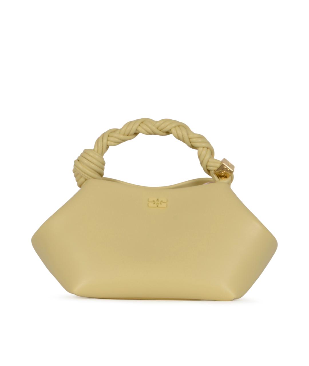GANNI Желтая синтетическая сумка с короткими ручками, фото 1