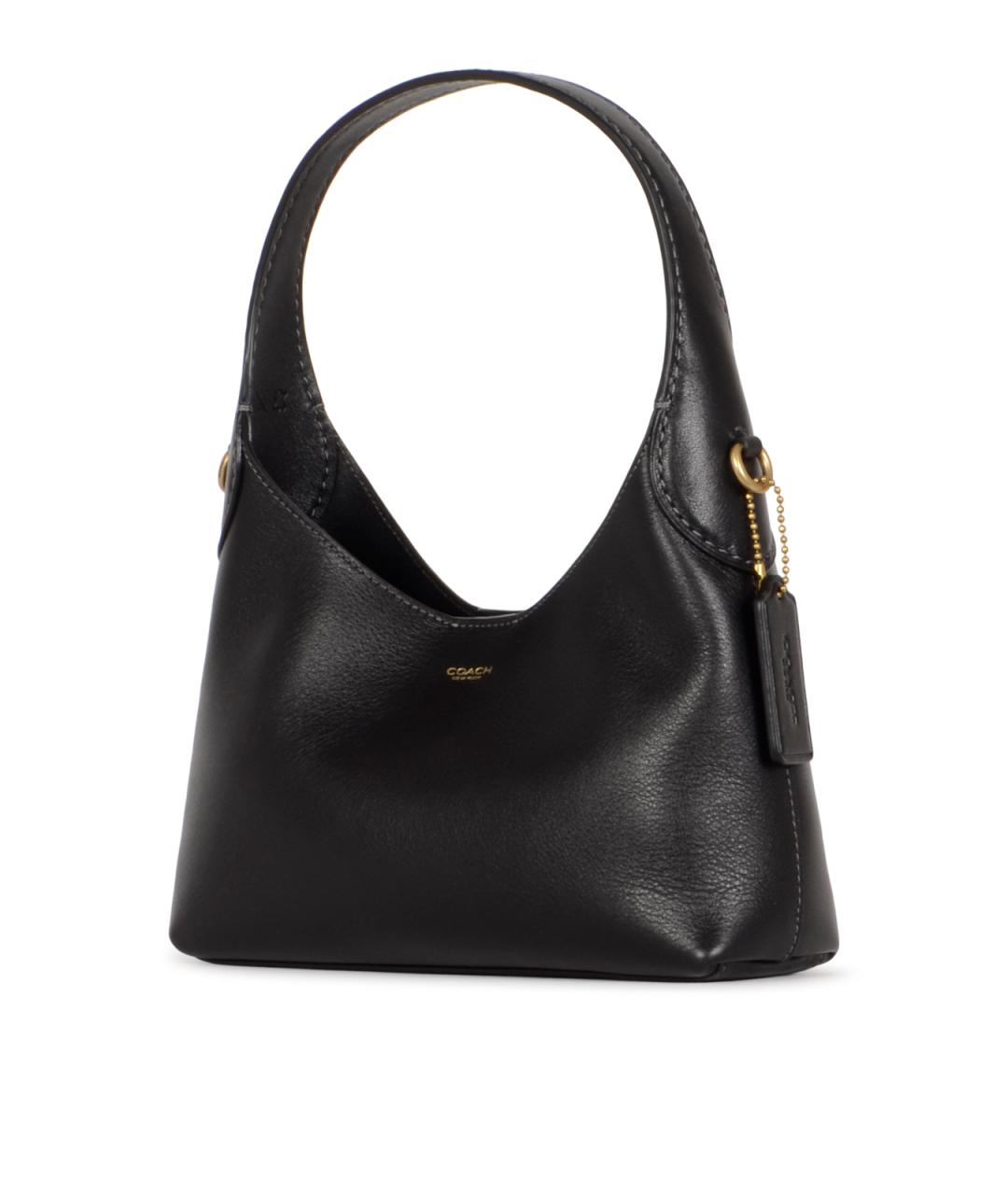 COACH Черная кожаная сумка через плечо, фото 2