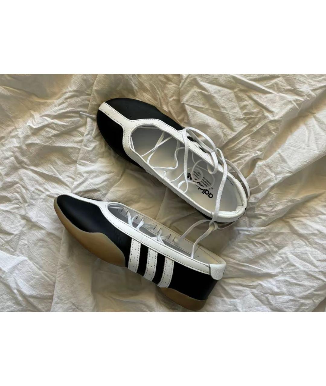 ADIDAS Черные кожаные балетки, фото 2