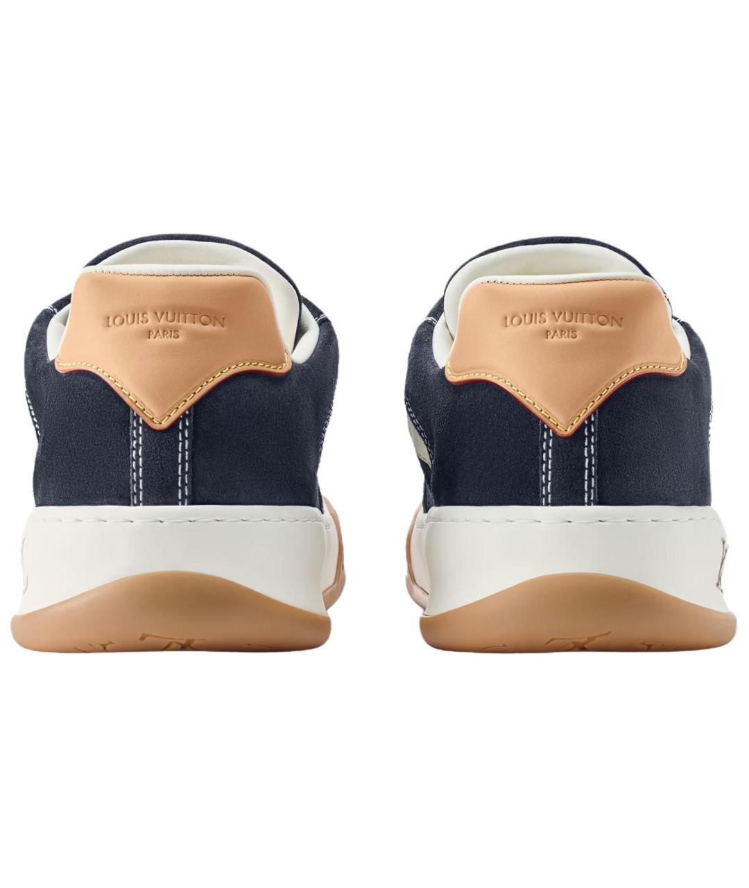 LOUIS VUITTON Темно-синие замшевые низкие кроссовки / кеды, фото 5