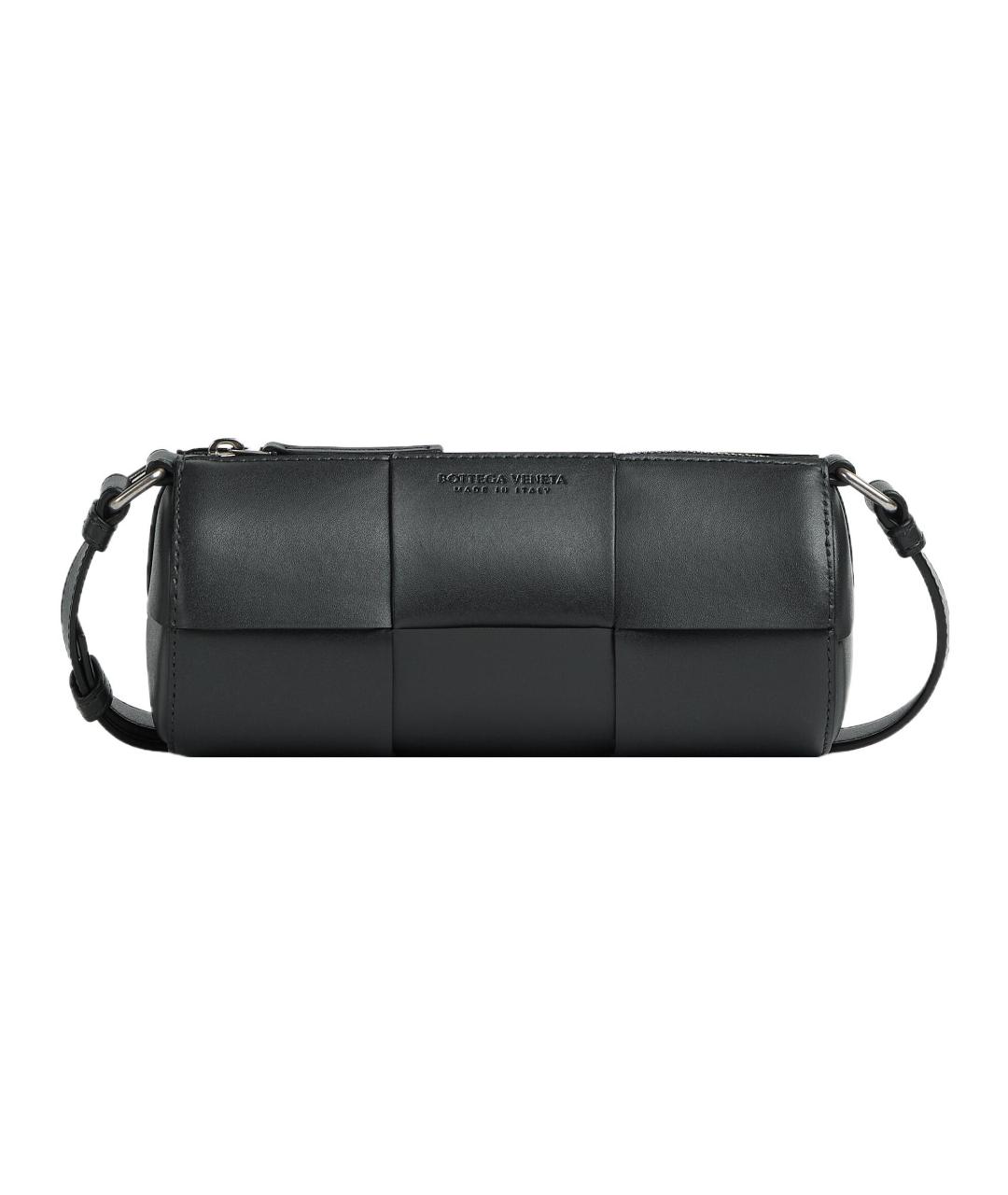 BOTTEGA VENETA Антрацитовая кожаная сумка на плечо, фото 1