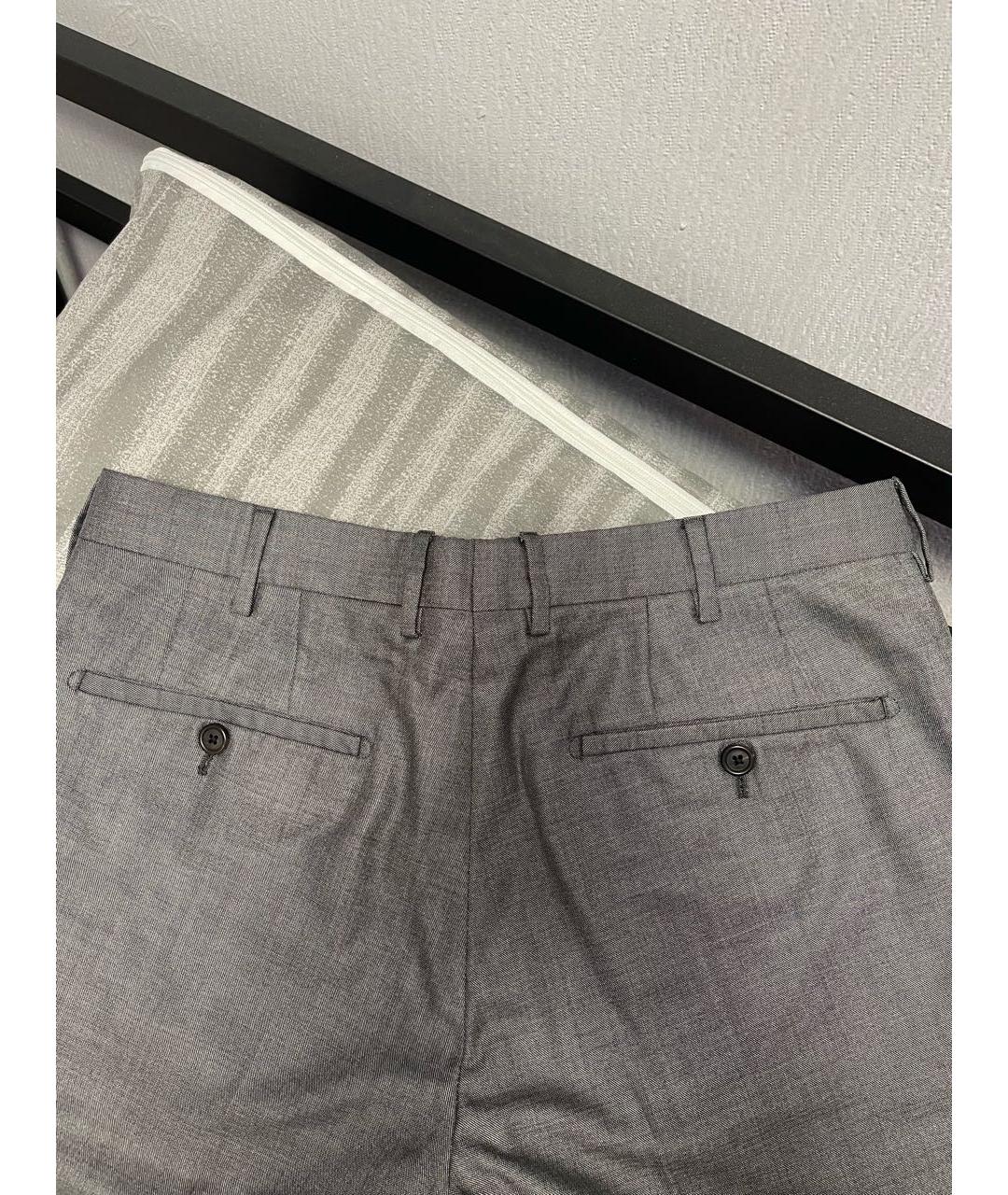 PRADA Серые шерстяные классические брюки, фото 2